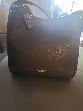 kate spade Black Pebbled Leather Hobo Bag
